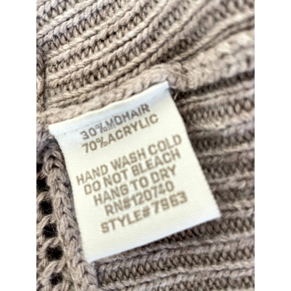 Mystree Open Knit Mohair Blend Neutral Boho Sweater Size Medium - Large A54 - Picture 4 of 10